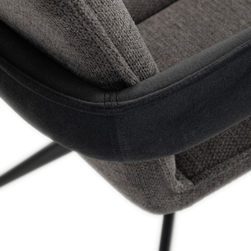Jídelní židle otočná 180°, šedá, látka, DCH-F1146 GREY2