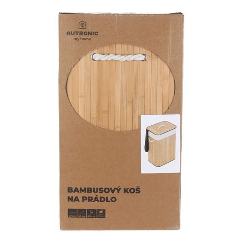 Koš prádelní - bambusový, s víkem, přírodní