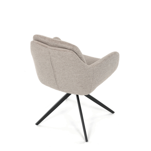 Jídelní židle otočná 180°, béžová, látka, DCH-P3174 LAN2