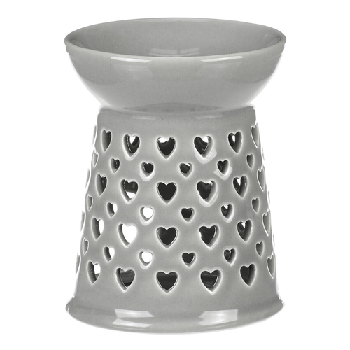 Aromalampa - porcelánová, se srdíčky, barva šedá