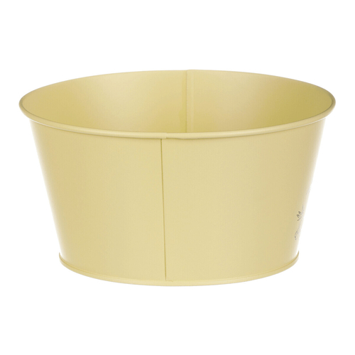 Obal kovový - nízký, motiv ptáčka, barva žlutá