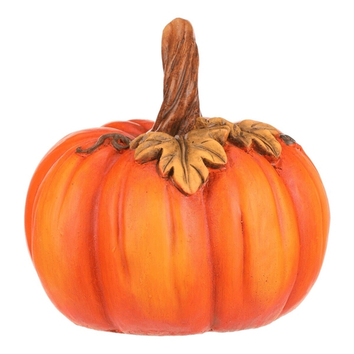 Dýně s lístky - dekorace z magnesia, barva oranžová