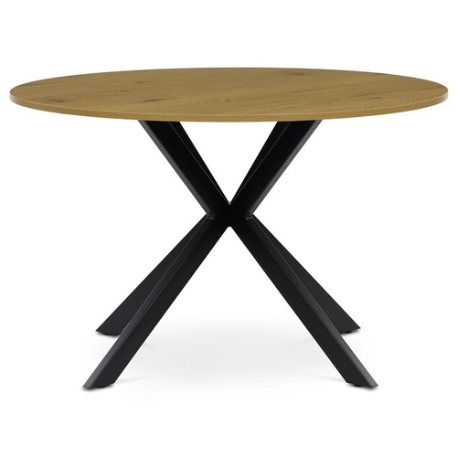 Kulatý jídelní stůl 120x120cm, mdf, divoký dub, HT-F4120 OAK