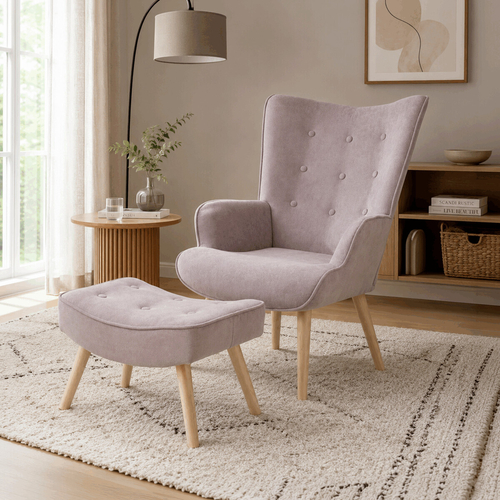 Podnožka, růžová, látka, AK-301P PINK2