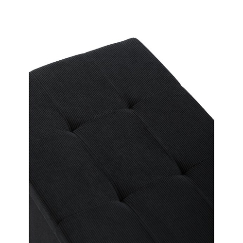Taburet s úložným prostorem, černá, manšestrová látka, TAB-472 BK6
