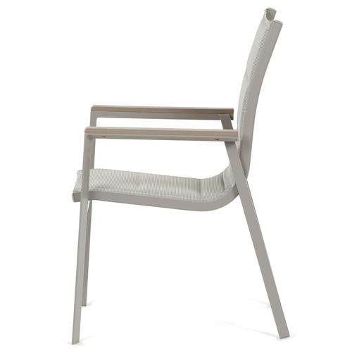 Zahradní židle, hliník, síťovina, béžová, AZC-S1110 GREY