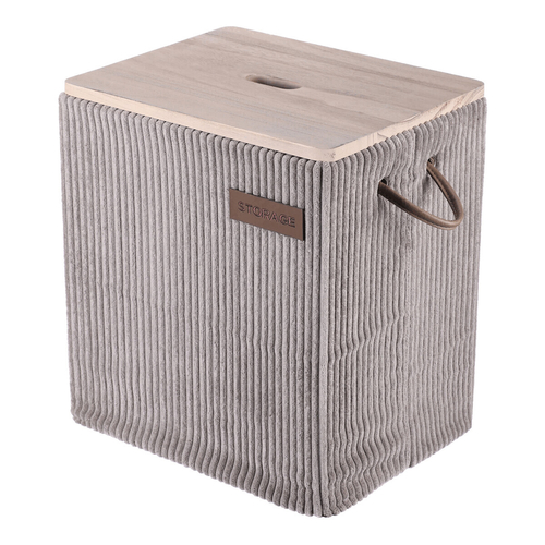 Koš prádelní - látkový s víkem, šedý, cena za sadu 5 ks