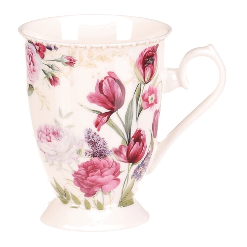 Hrnek malovaný - porcelán, dárková dóza, motiv květin