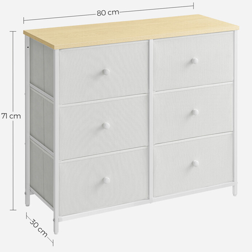 Komoda 80x30x71cm, kov, bílá, AUK-E1032 WT