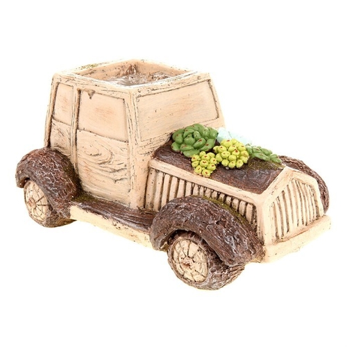 Auto - dekorace z magnesia, obal na květiny, imitace dřeva