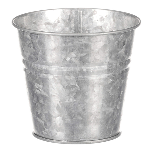 Obal kovový - kulatý, zinkový, barva stříbrná