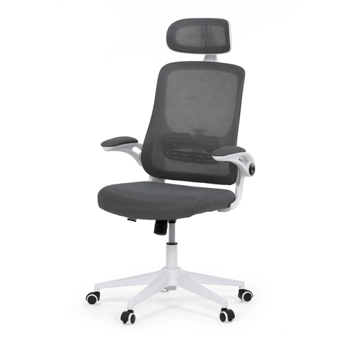 Kancelářská židle, houpací mechanismus, šedá síťovina, KA-Q843 GREY