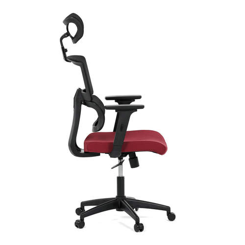 Kancelářská židle, houpací mechanismus, červená síťovina, KA-B1025 BOR