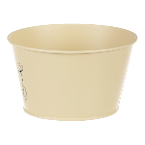 Obal kovový - nízký, motiv kvetoucího máku, žlutý