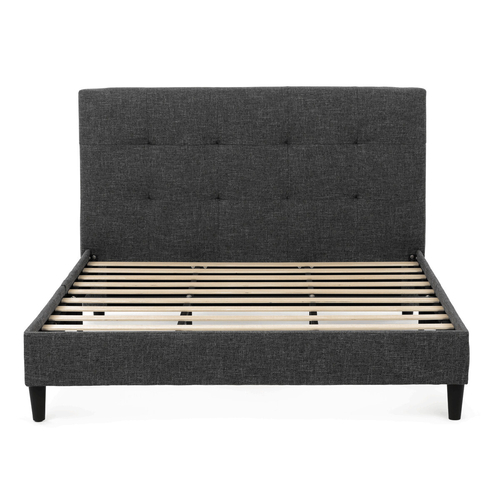 Dvoulůžková postel, látka, šedá, BED-M160 GREY2
