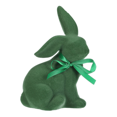 Zajíc - keramická figurka, semišový povrch, vel. M, zelená