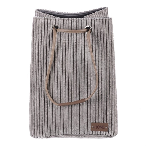 Koš prádelní - manšestr, stahovací, šedý