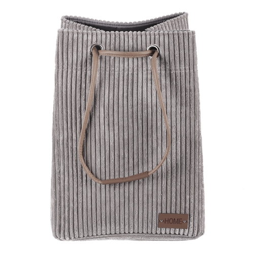 Koš prádelní - manšestr, stahovací, šedý