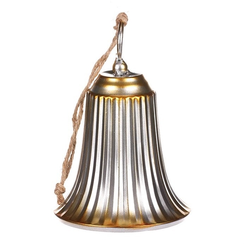 Kovový zvon - závěsný, stříbrno-zlatý
