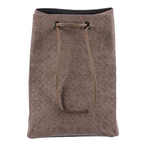 Koš prádelní - látkový, stahovací, hnědá barva