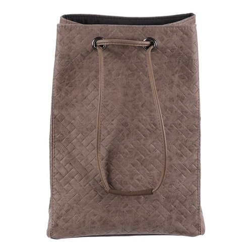 Koš prádelní - látkový, stahovací, hnědá barva