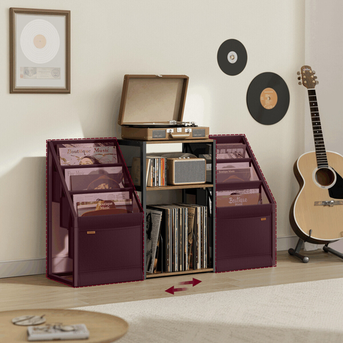 Stolek na gramofon a LP desky 81x30x69cm, mdf, old wood, AKF-E1076 OLW