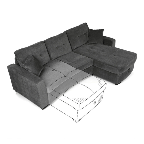Rohová sedací souprava, šedá látka, ASB-C3990 GREY2