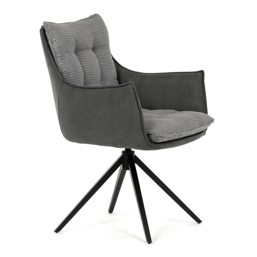 Jídelní židle, šedá, manšestrová látka, DCH-D1345 GREY2