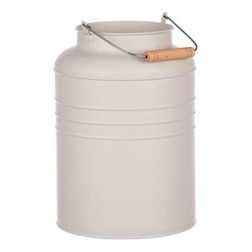 Váza kovová - tvar bandasky, barva šedá