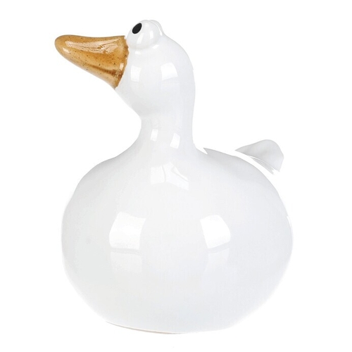 Kachna - keramická figurka, bílá, cena za 1 ks