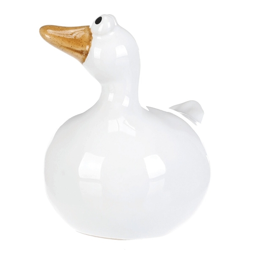 Kachna - keramická figurka, bílá, cena za 1 ks