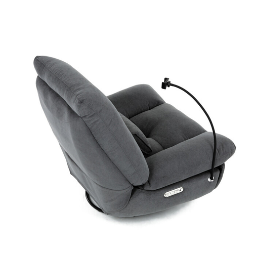 Polohovací křeslo, elektrické zabudované ovládání, šedá, látka, TV-7089 GREY2