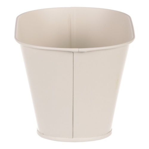 Truhlík kovový - motiv kvetoucího máku, krémový