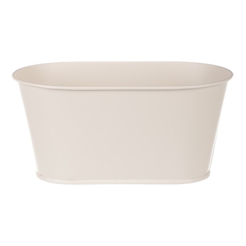 Truhlík kovový - motiv kvetoucího máku, krémový