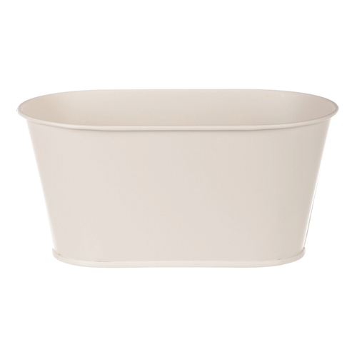 Truhlík kovový - motiv kvetoucího máku, krémový