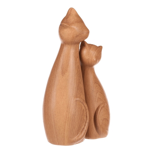 Kočka - figurka z polyresinu, imitace dřeva, cena za sadu 2 ks