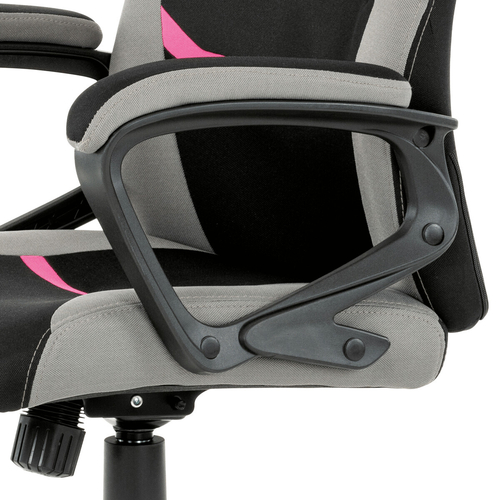 Herní židle, houpací mechanismus, černá látka, KA-L611 PINK