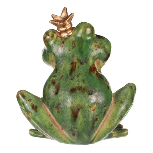 Žába s korunkou - keramická figurka, vel. L, zelená