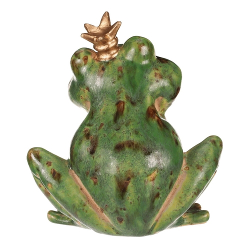 Žába s korunkou - keramická figurka, vel. L, zelená
