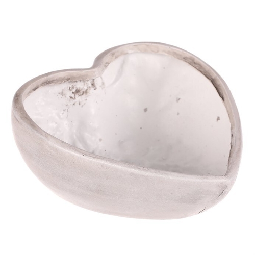 Obal květinový pietní - srdce, polyresin, šedý