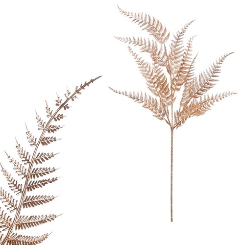 Kapradí - umělá větev, zlatá matná