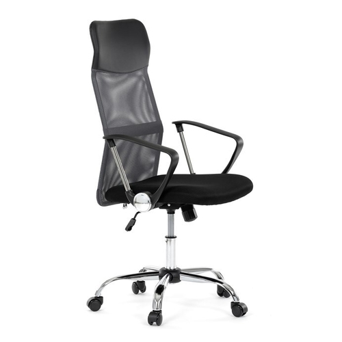 Kancelářská židle, houpací mechanismus, šedá síťovina, KA-E305 GREY