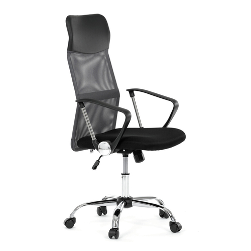 Kancelářská židle, houpací mechanismus, šedá síťovina, KA-E305 GREY