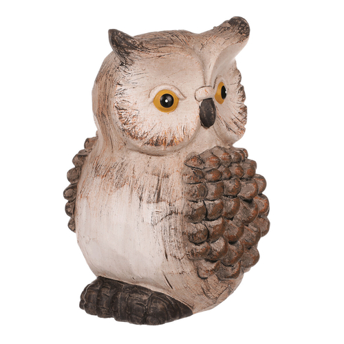 Sova - keramická figurka, barva hnědá
