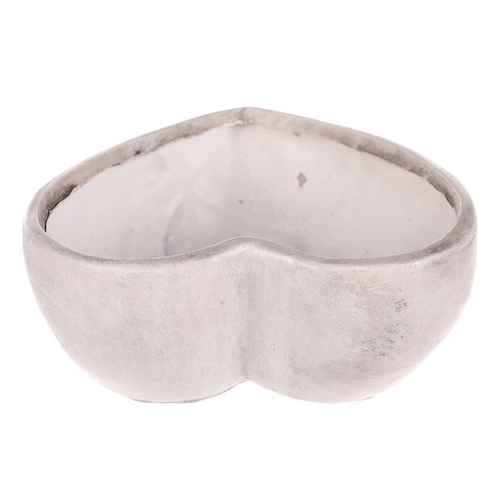 Obal květinový pietní - srdce, polyresin, šedý