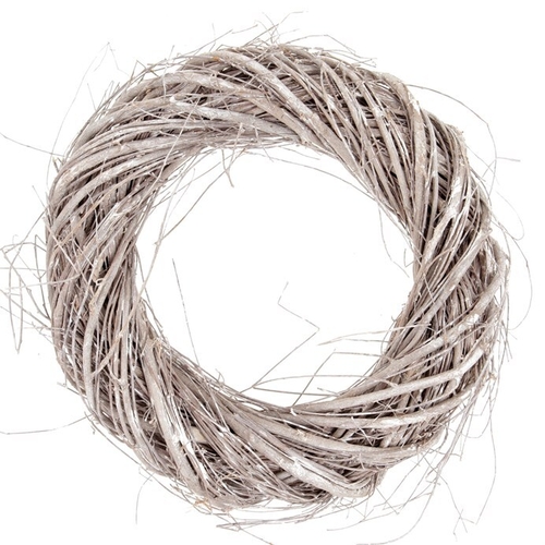 Věnec proutěný - pr.45 cm, šedobílá barva