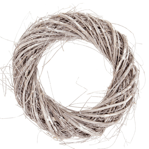 Věnec proutěný - pr.45 cm, šedobílá barva