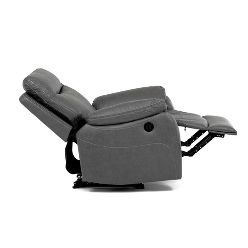 Polohovací křeslo, elektrické zabudované ovládání, šedá, látka vintage, TV-4094 GREY3