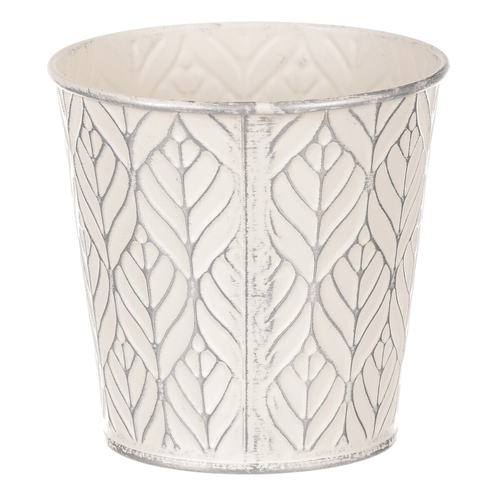 Obal kovový - kulatý, stříbrný vzor, barva šedá