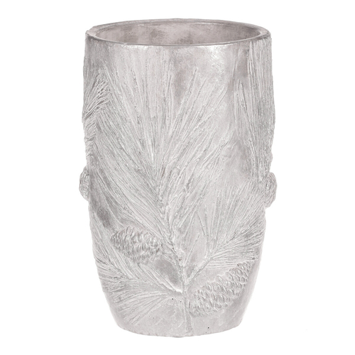 Váza betonová - vzor borovice, barva stříbrná